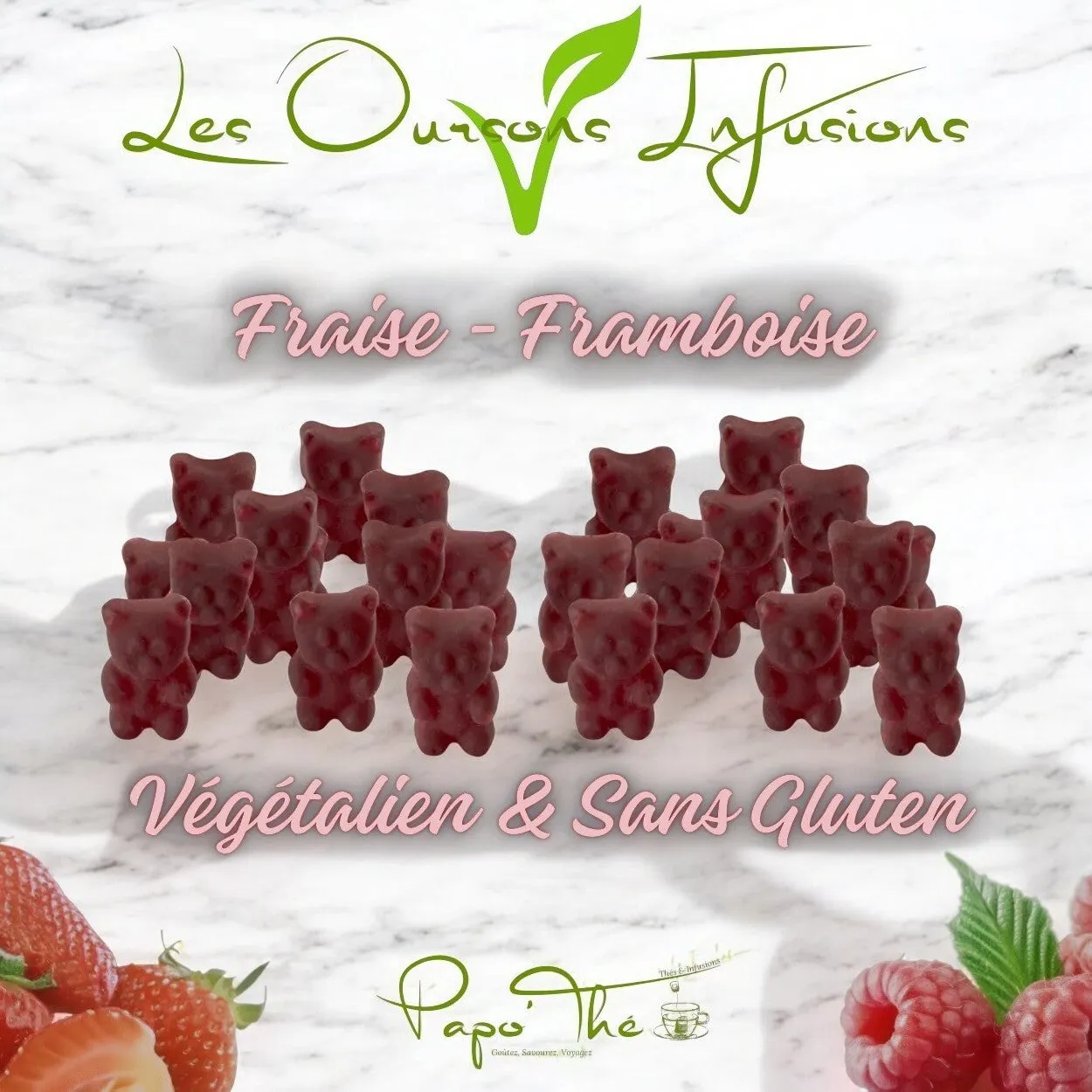 Oursons végétalien Fraise et Framboise
