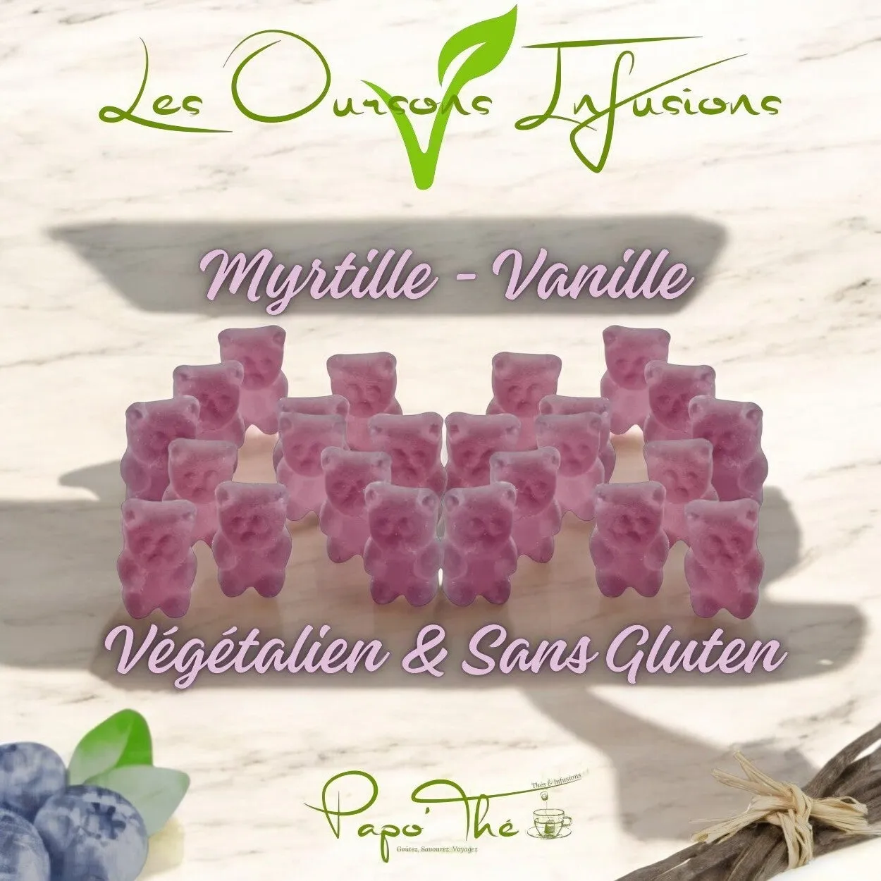 Oursons végétalien Myrtille et Vanille